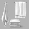 Mockup with white cloth towels