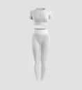 Mockup of white female compression underwear, 3D rendering, isolated on background Royalty Free Stock Photo