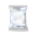 Mockup white or light blank pack, foil. Silvery food package snack for chips, candy and other products. Perhaps, wet wipes