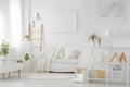 Mockup in white living room Royalty Free Stock Photo