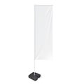 Mockup White Outdoor Panel Flag With Ground Fillable Water Base, Stander Advertising Banner Shield. Mock Up Isolated