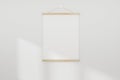 Mockup white realistic empty picture frame on white wall background