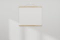 Mockup white realistic empty picture frame on white wall background