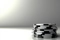 Mockup of white round plastic chips on a stack, isolated Royalty Free Stock Photo
