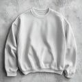 Mockup of a white sweatshirt displayed against a white backdrop Royalty Free Stock Photo