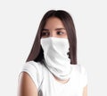 Mockup white texture buff, half mask Royalty Free Stock Photo