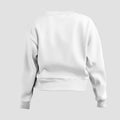 Mockup of women\'s crop sweatshirt with cuffs, round neck, white streetwear, 3D rendering, clothing for design