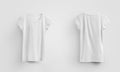 Mockup of womens white t-shirt, stylish clothes, for presentation of design and pattern, front and back view