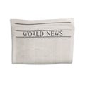 Mockup of World News newspaper blank with unreadable text and images