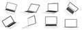 Mockups 3D open laptops. Great collection 3D realistic notebooks for online presentations. Laptops in different angles