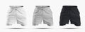 Mockups of men`s sports shorts with compression undershorts