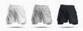 Mockups of sports men`s shorts with compression undershorts 3D rendering, back view Royalty Free Stock Photo