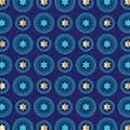 Mod blue gold jewish star background pattern Royalty Free Stock Photo