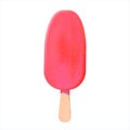 The berry popsicle with pink icing on a light white background.