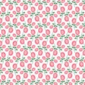 Mod oval pink rose pattern