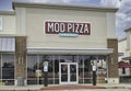 Mod Pizza storefront in Houston, TX with outdoor seating area. Royalty Free Stock Photo