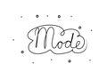 Mode phrase handwritten with a calligraphy brush. Fashion in german. Modern brush calligraphy. Isolated word black