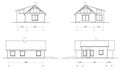 Simple small village house vector facades