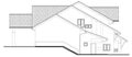 Single storey terrace house elevation in 2D black and white CAD drawing.