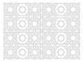 Black and white 2D CAD drawing of Islamic geometric pattern. Royalty Free Stock Photo