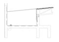 Architectural CAD drawing in 2D showing the typical detail section of the roof steel structure and its finishes. Royalty Free Stock Photo