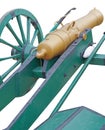 Ancient wheeled cast iron cannon Royalty Free Stock Photo