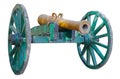 Ancient wheeled cast iron cannon Royalty Free Stock Photo