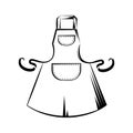 Model of apron for women with two pockets Royalty Free Stock Photo