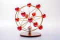 Model of atom on white background. Generative AI Royalty Free Stock Photo