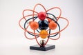 Model of an atom on a white background. Royalty Free Stock Photo