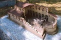 The model of The Basilica of Ancient Chersonesos reconstruction in the `Crimea in Miniature` in Evpatoria town, Crimea