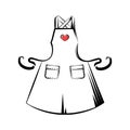 Model of bib apron for women with two pockets Royalty Free Stock Photo