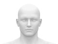 Blank White Male Head - Front view