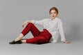Model in blouse and pants Royalty Free Stock Photo