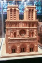 Model building of the cathedral. Sightseeing of Paris. Travel around France.