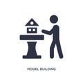 model building icon on white background. Simple element illustration from activity and hobbies concept