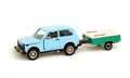 Model car with trailer Royalty Free Stock Photo