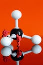 Model chemical team with a molecular model of methane