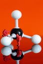Model chemical team with a molecular model of methane Royalty Free Stock Photo
