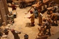 Model. Civil engineering work and people in ancient time.