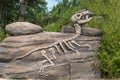 Model Dinosaur Fossil inside a Park in Italy Royalty Free Stock Photo