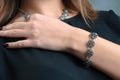 A model displays of jewelery