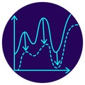 Model Drift Detection Icon. Minimalistic neon outline Royalty Free Stock Photo