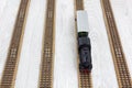 Model Electric Train on the Rails