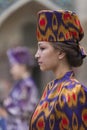 Model in a fashion show in Bukhara, Uzbekistan