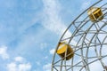 Model of ferris wheel and cloudy sky with copy space Royalty Free Stock Photo