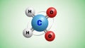 Model of formaldehyde CH O with a central blue carbon atom bonded to Royalty Free Stock Photo
