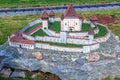 Model of the fortress church of Biertan in Mini Transylvania Park at Szejke Baths, Odorheiu Secuiesc, Transylvania, Romania