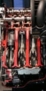 Model of a four-stroke gasoline automobile internal combustion engine. Engine in the section. Royalty Free Stock Photo