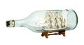Model sailing ship in a glass bottle Royalty Free Stock Photo